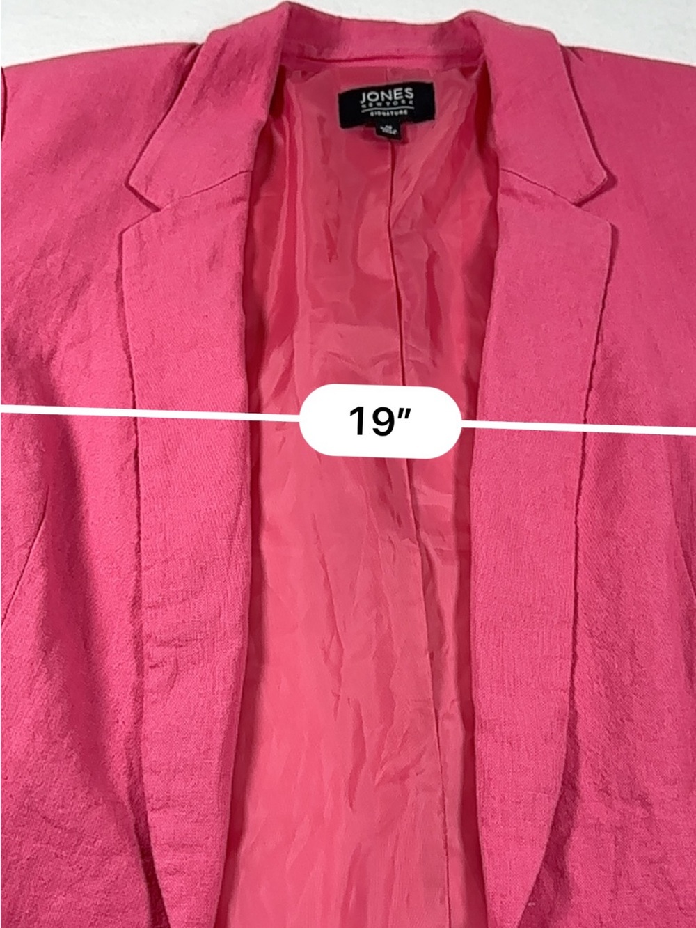 Jones New York Signature Pink Linen Blend Blazer Jacket M 3/4 Sleeve - Picture 6 of 10